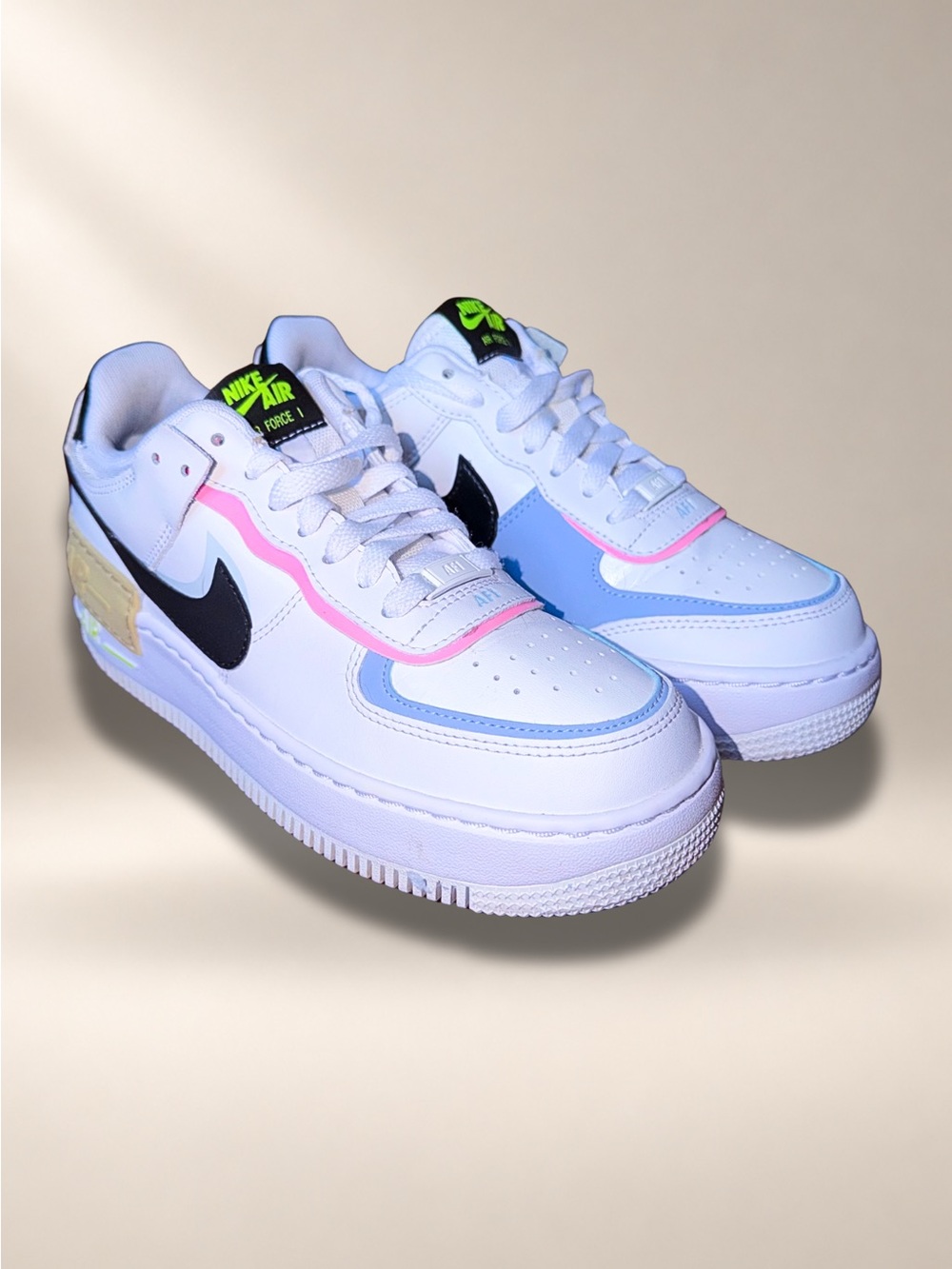 Nike Air Force 1 Shadow Pastel Women’s 7.5 White Pink Blue FJ0735-100
